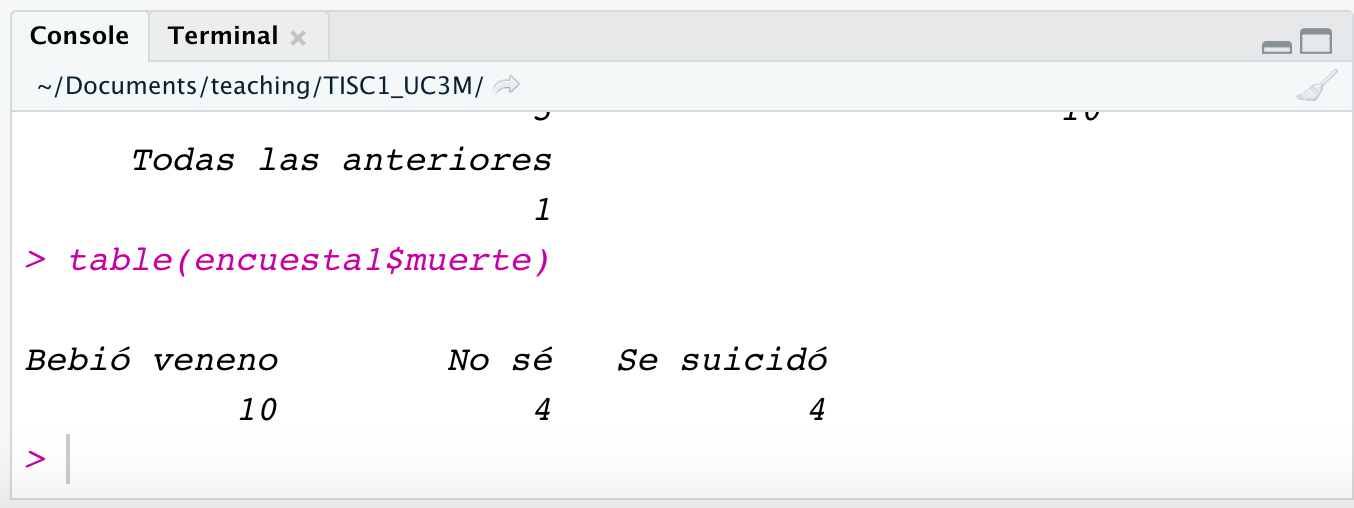 Tabla de frecuencias